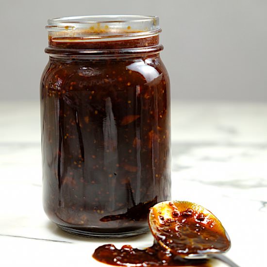 Bacon Bourbon BBQ Sauce - Recipe photo by SipsNibblesBites