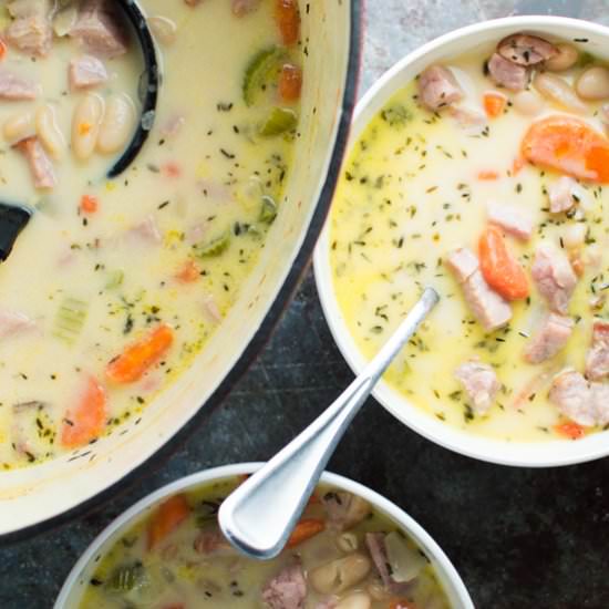 Ham and White Bean Chowder - Recipe photo by Nibbleanddine