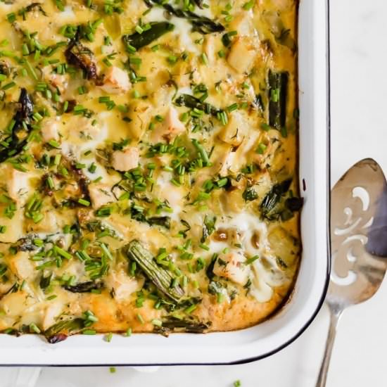 Chicken & Spring Vegetable Egg Bake - Recipe photo by paleoinpdx