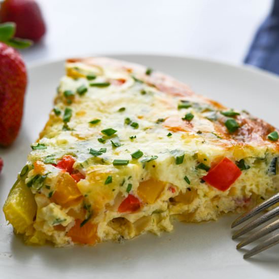 Easy Crustless Vegetable Quiche - Recipe photo by garlic and zest