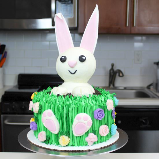 Adorable Easter Bunny Cake - Recipe photo by Chelsweets
