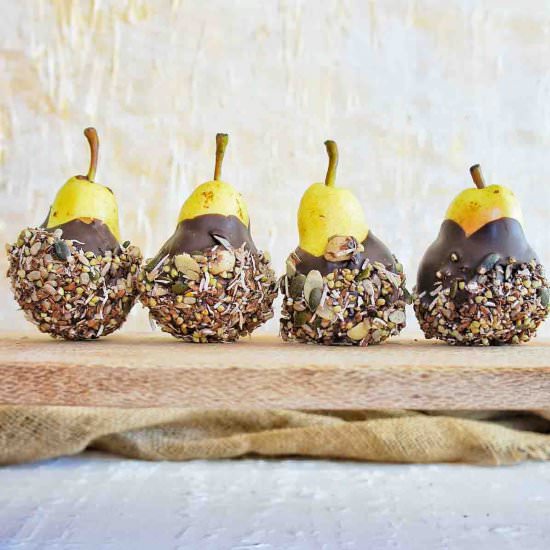 Chocolate Covered Pears - Recipe photo by SweetCaramelSunday