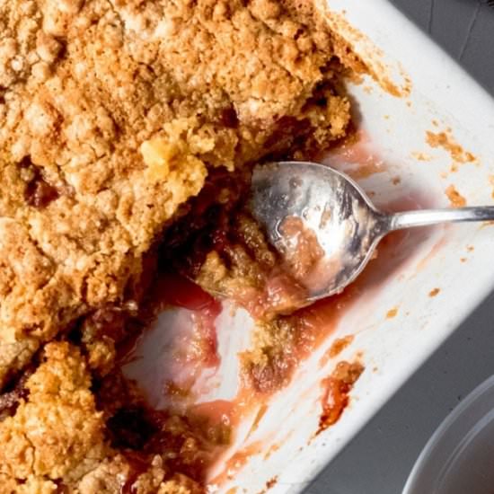 Rhubarb Dump Cake - Recipe photo by SundaySupper