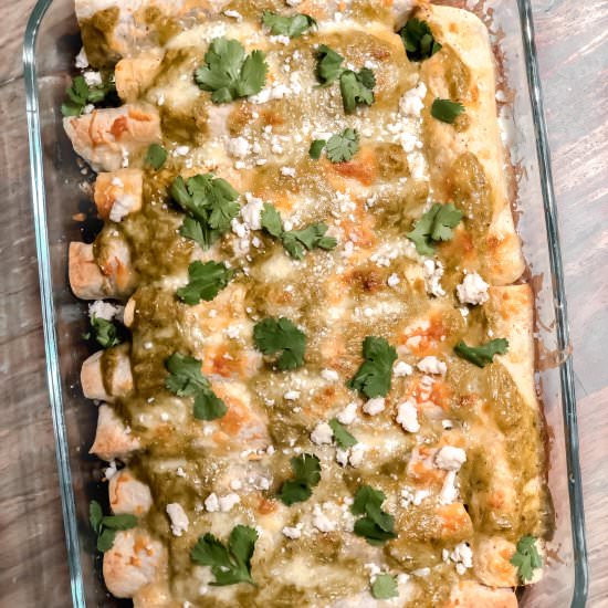 Vegetarian Verde Enchiladas - Recipe photo by Girlwiththeironcast