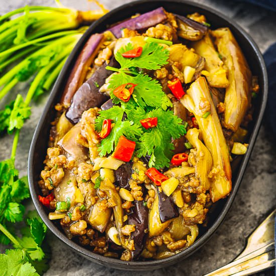 eggplant with magic sauce - Recipe photo by cookingwithlei