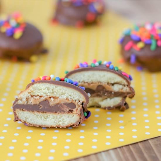 PB Chocolate Sandwich Cookies - Recipe photo by JenniferH