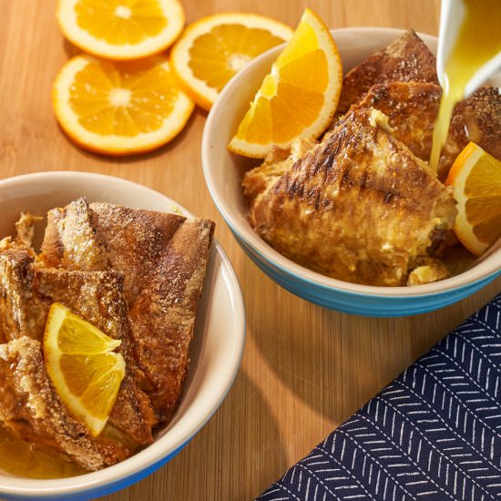 Pita bread pudding w/ orange syrup - Recipe photo by In Carinas Kitchen