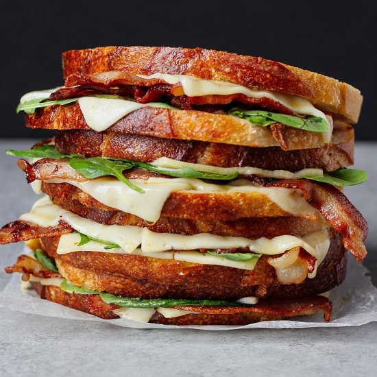 Bacon Spinach Grilled Cheese - Recipe photo by Garden in the kitchen