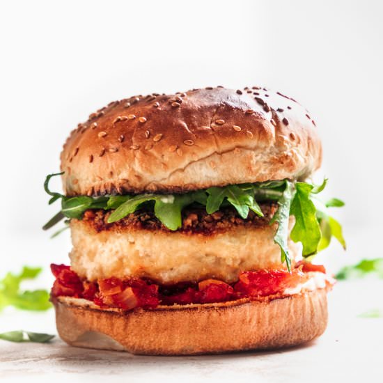 Stuffed Chicken Parm Burgers - Recipe photo by joeats