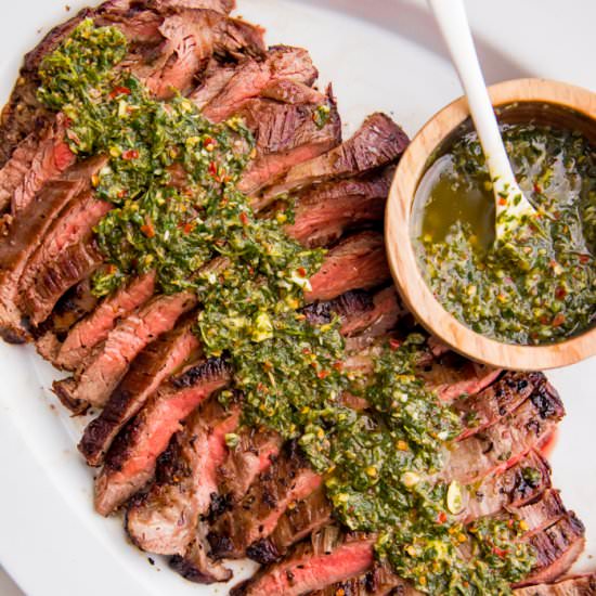Chimichurri Flank Steak - Recipe photo by 40aprons