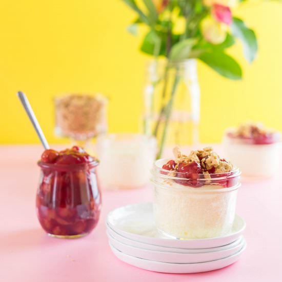 SOUS VIDE CHERRY CHEESECAKE - Recipe photo by aducksoven