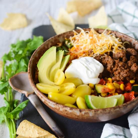 Ground Beef Taco Bowl - Recipe photo by TheCakeChica