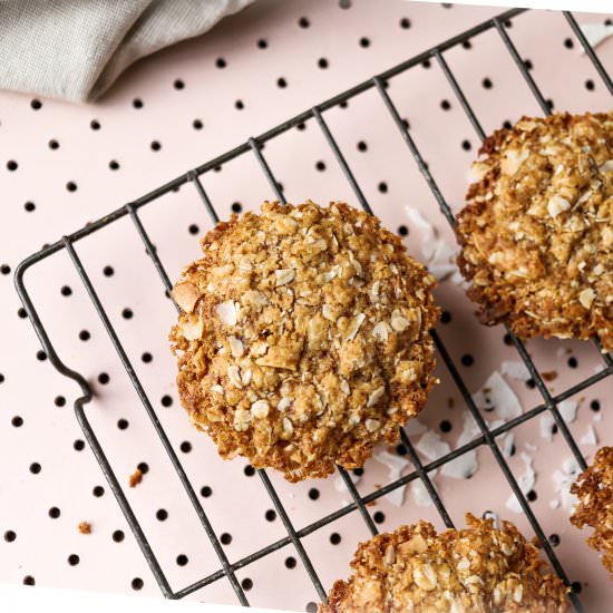 Healthy Anzac Cookies - Recipe photo by nourishmemum