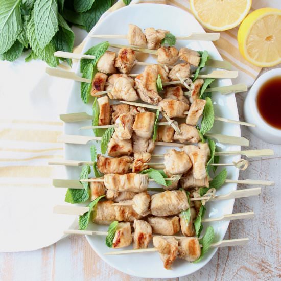 Mint Julep Bourbon Chicken Skewers - Recipe photo by Whitney Bond