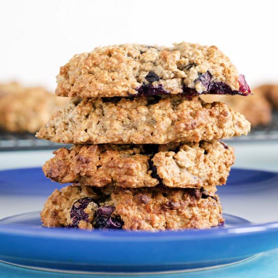 Peanut butter blueberry cookies - Recipe photo by Mandy Sneaky Veg