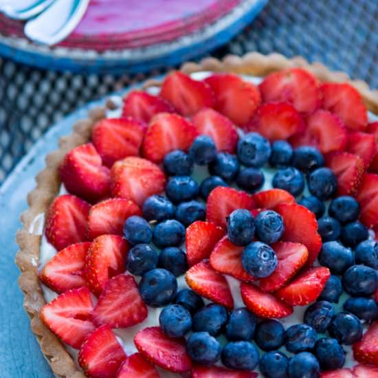 Red white and blue strawberry tart - Recipe photo by peanut.blossom