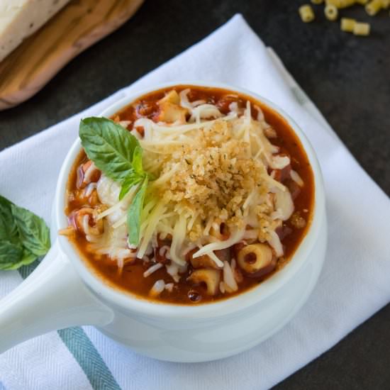 Crockpot Chicken Parmesan Soup - Recipe photo by familyfreshmeals