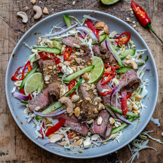 Thai Beef Salad -Keto/Paleo/Whole30 - Recipe photo by Blondelish.com