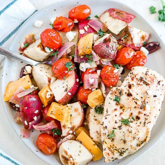 One Pan Greek Chicken - Recipe photo by WhatMollyMade