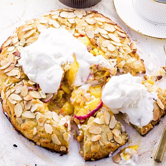 Gluten-Free Almond Peach Galette - Recipe photo by trufflesandtrends