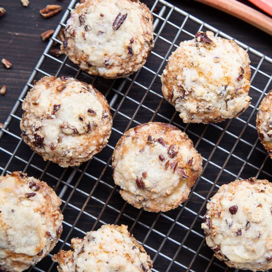 Rhubarb Muffins with Pecan Streusel - Recipe photo by giftofhospitality