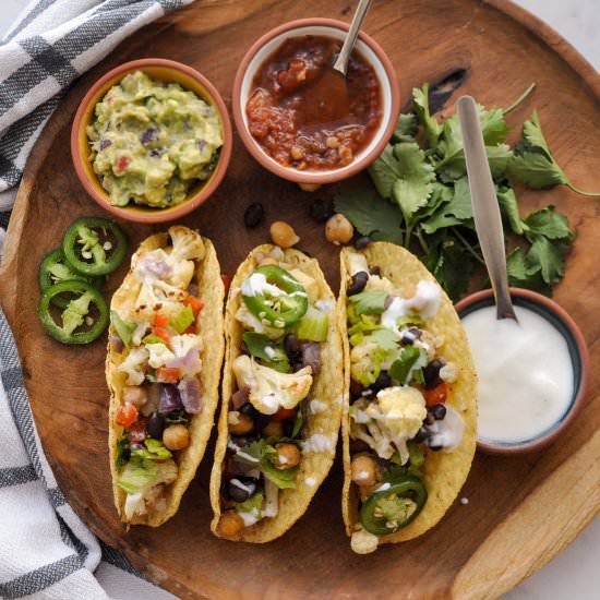 Cauliflower Chickpea Taco - Recipe photo by Veggiecurean