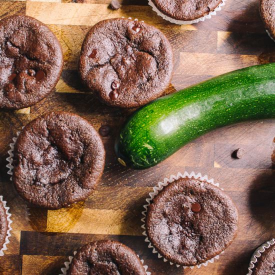 Low Carb Chocolate Zucchini Muffins - Recipe photo by afullliving