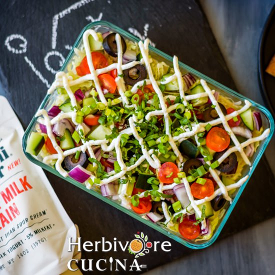 Greek layered Dip - Recipe photo by Herbivore Cucina