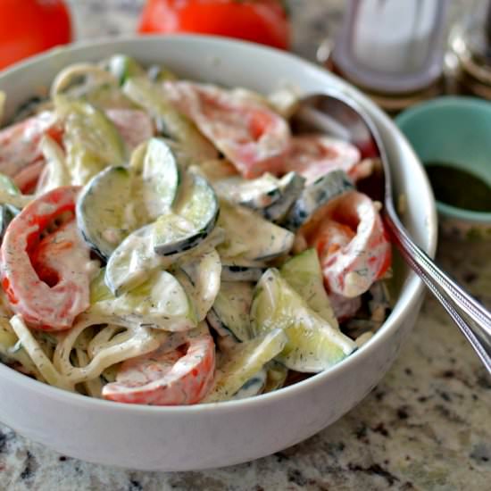 Creamy Cucumber Tomato Salad - Recipe photo by Small Town Woman