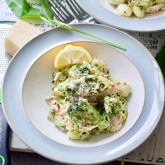 Pesto Baked Salmon with Gnocchi - Recipe photo by joskitchenlarder