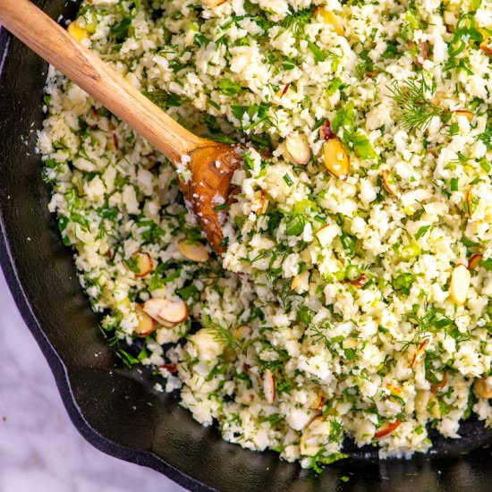 Garlic Herb Cauliflower Rice - Recipe photo by inspiredtaste