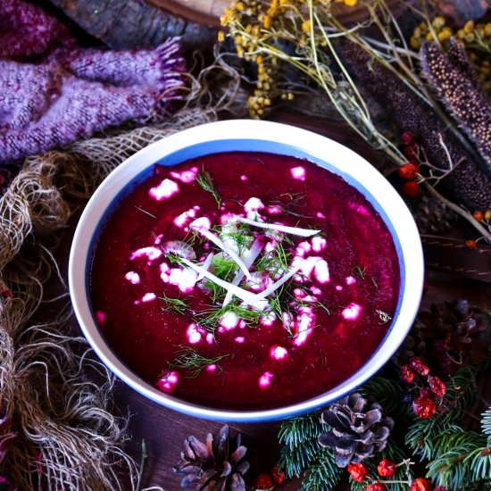 Roasted Beetroot Fennel Soup - Recipe photo by havocinthekitchen