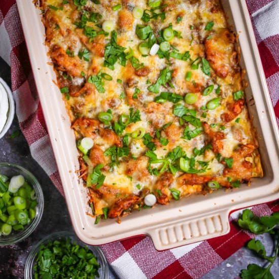 Easy Chicken Enchilada Casserole - Recipe photo by whatshouldimakefor
