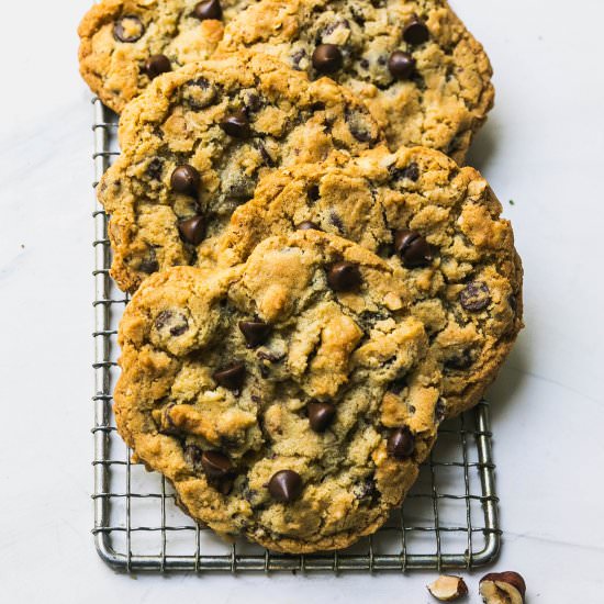 Hazelnut-Chocolate Chip Cookies - Recipe photo by Never Not Hungry