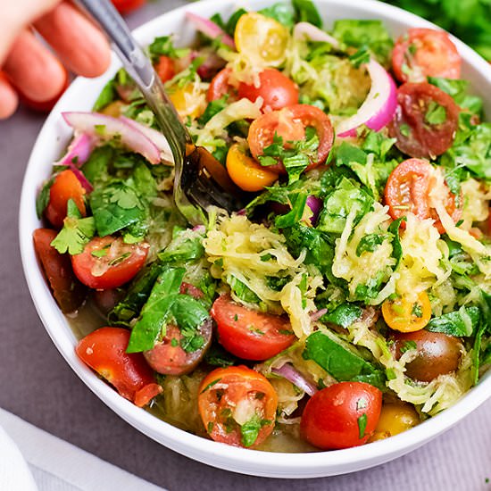 Greek Spaghetti Squash Salad - Recipe photo by BitesOfWellness