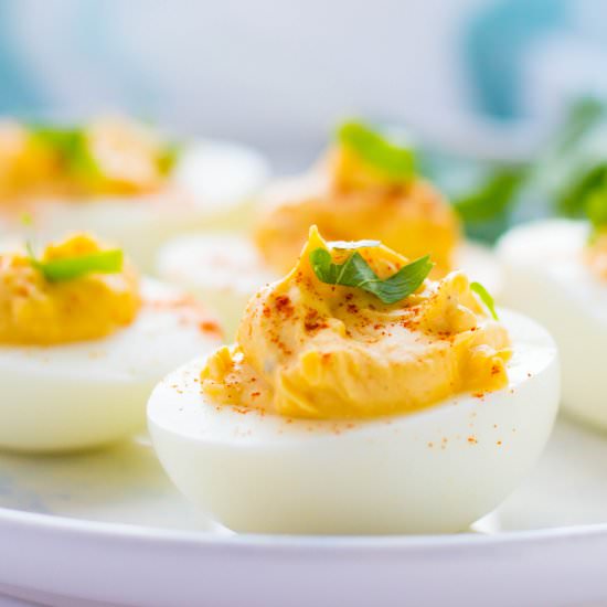 Southern Deviled Eggs with Relish - Recipe photo by No Plate Like Home