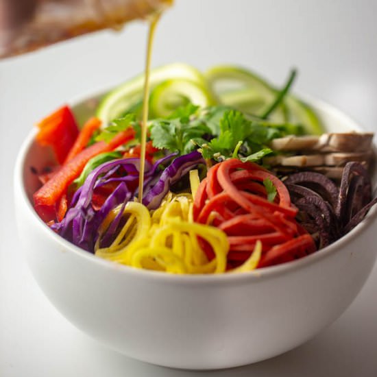 Ginger Miso Dressing Rainbow Salad - Recipe photo by HomeSweetJones