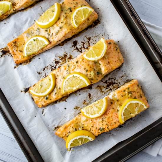 Dijon Lemon Salmon - Recipe photo by More Than You Can Chew