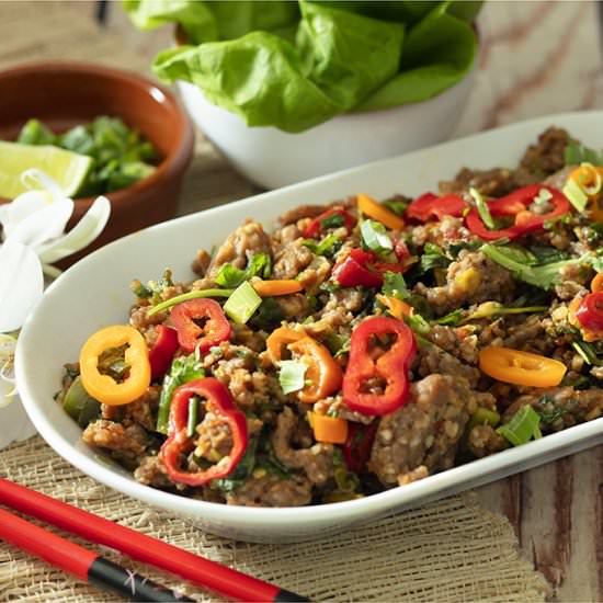 KETO SPICY GROUND PORK STIR FRY - Recipe photo by twosleeevers