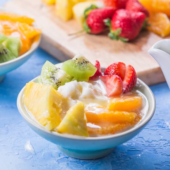 Fruits Shaved Ice Milk - Recipe photo by muchbutter