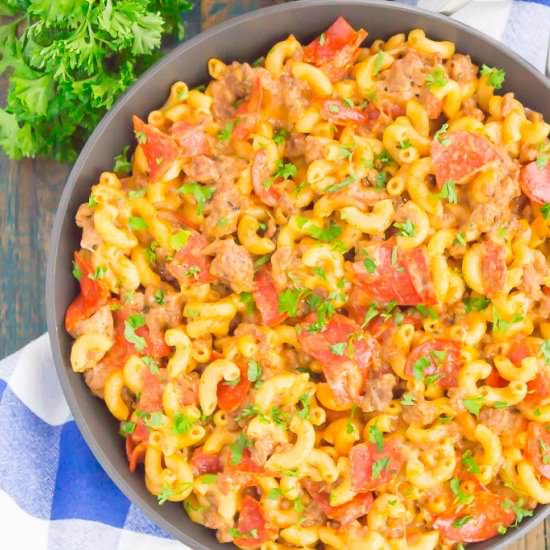 Pepperoni Pizza Hamburger Helper - Recipe photo by pumpkinnspice
