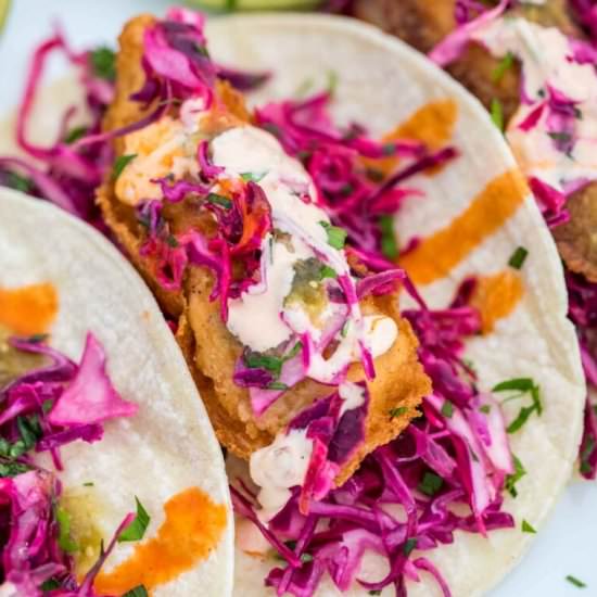 Baja Fish Tacos - Recipe photo by peasandpeonies