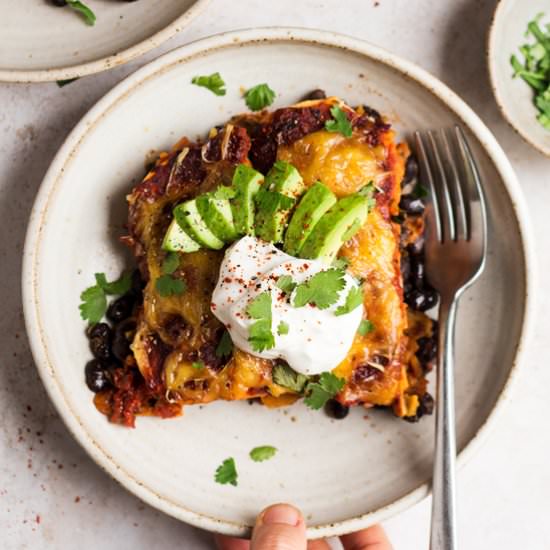 Sweet potato and black bean bake GF - Recipe photo by lazycatkitchen