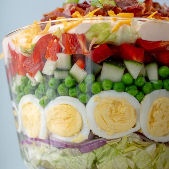 Seven Layer Salad - Recipe photo by MamaGourmand