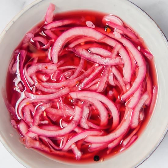 Pickled Red Onions - Recipe photo by Girlwiththeironcast