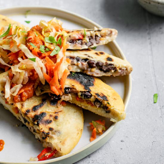 Homemade pupusas - Recipe photo by thecuriouschickpea