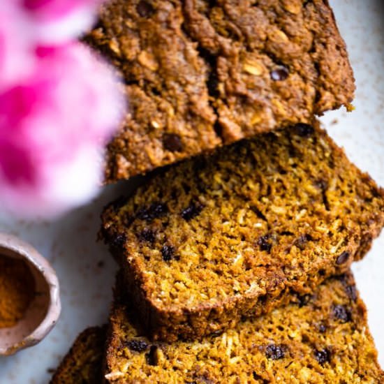 Turmeric Chocolate Chip Bread - Recipe photo by foodfaithfitness