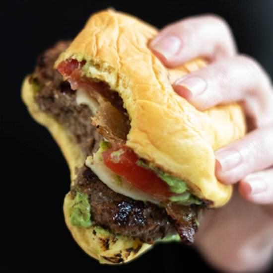 Spicy Caprese Burgers - Recipe photo by servingtonight