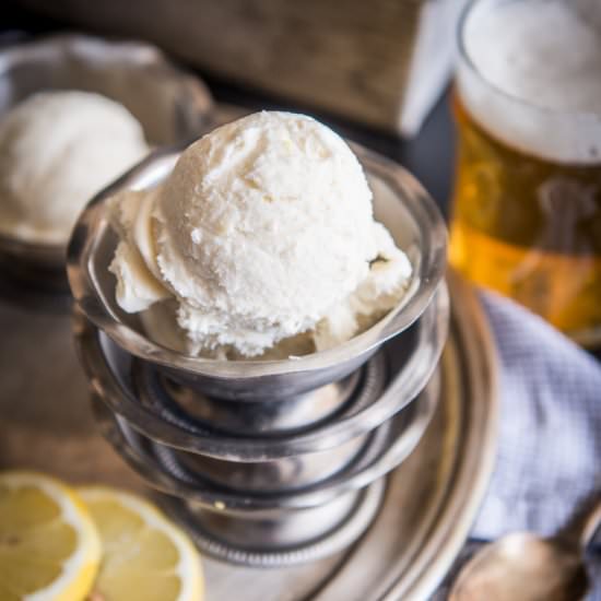 No Churn Shandy Gelato - Recipe photo by TheBeeroness