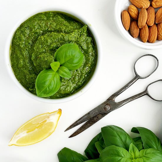 Basil Pesto Sauce without Cheese - Recipe photo by Allkitchencolours